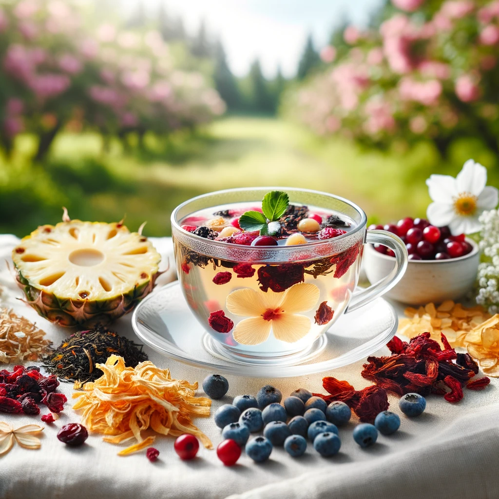 White Berry Blossom Tea with Pineapple and Rosehip – Fruity Herbal White Tea