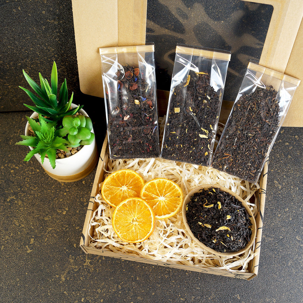 Birthday tea hamper with premium black tea – 150g of loose leaf tea beautifully packed for gifting