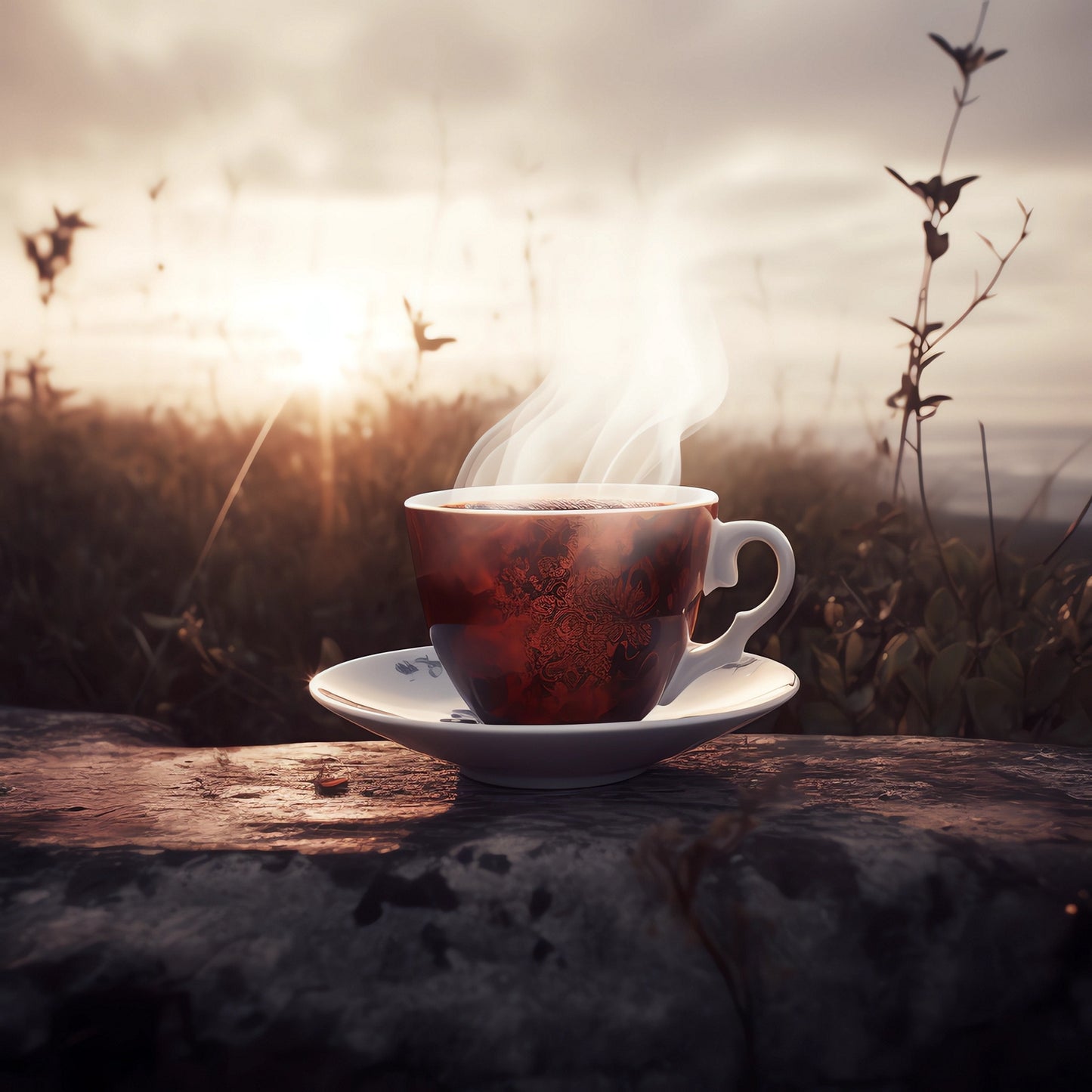 Fruity raspberry black tea served