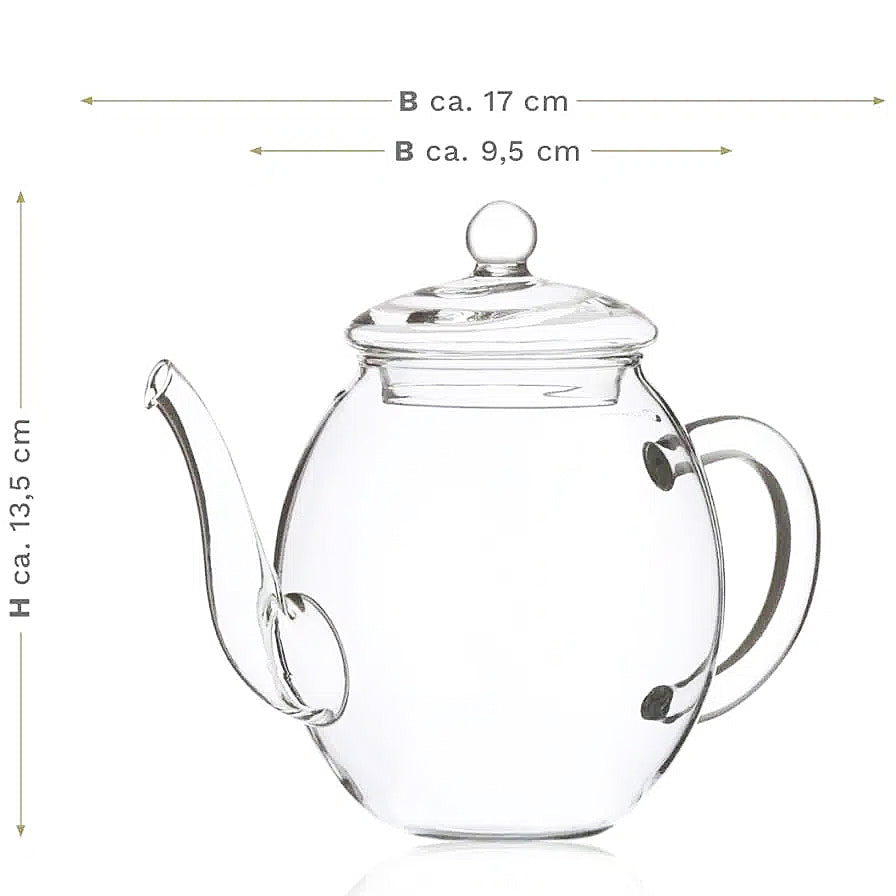 Glass pitcher included in the blooming tea set