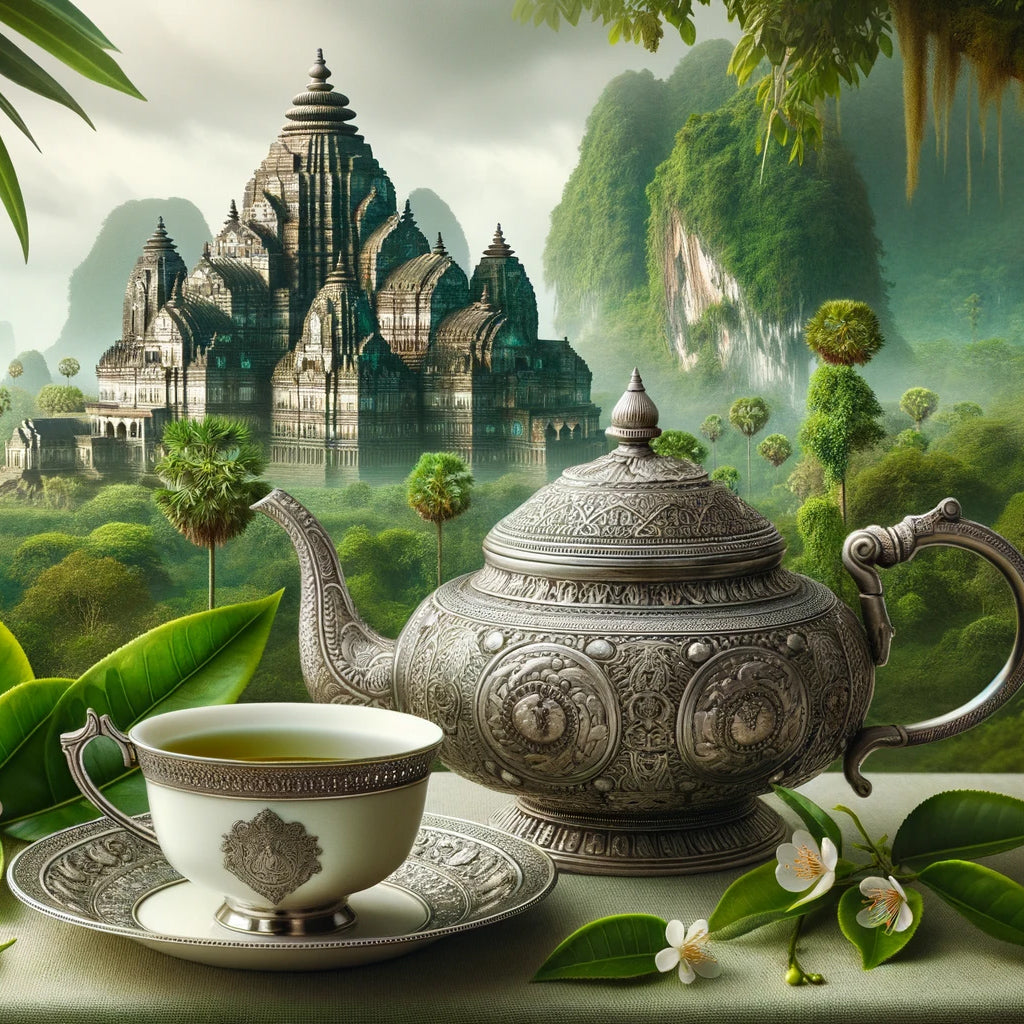 Steaming cup of Assam Green Tea GFTGFOP1 Jamguri Organic, perfect for a refreshing break