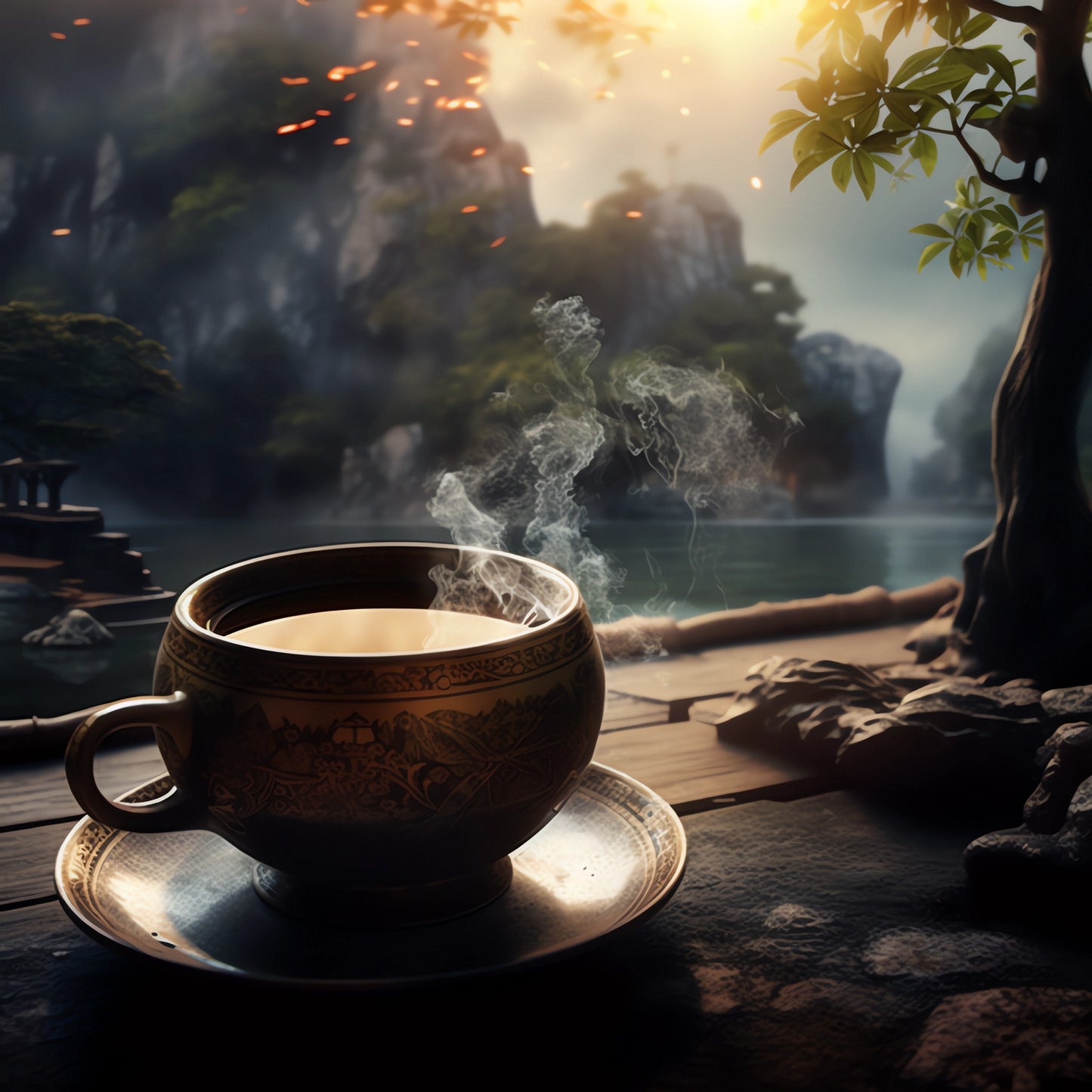 Brewed Black Tea with Cinnamon and Black Pepper