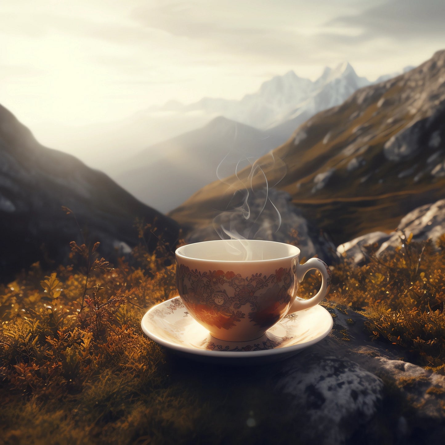 Brewed cinnamon orange black tea served in a cup