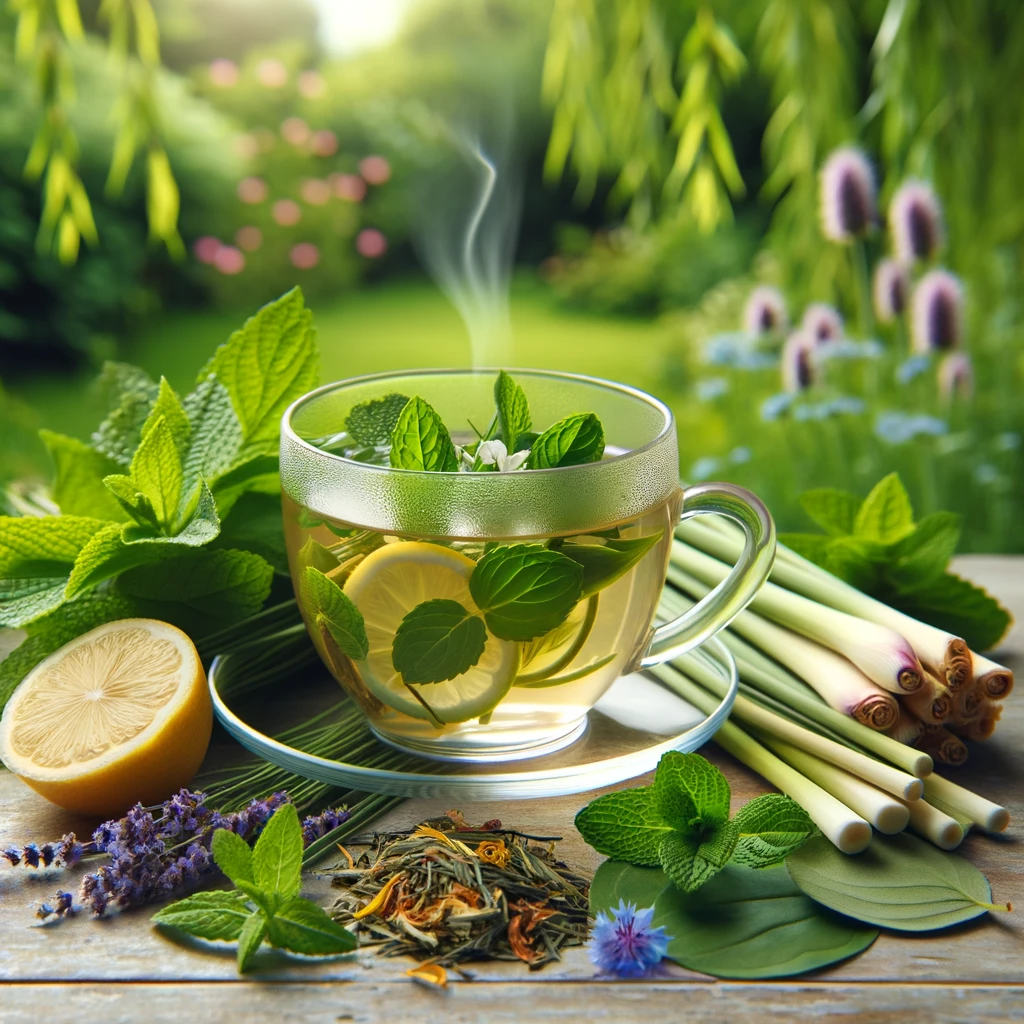 Brewed eucalyptus herbal tea with spearmint and peppermint – fresh and aromatic loose leaf herbal tea