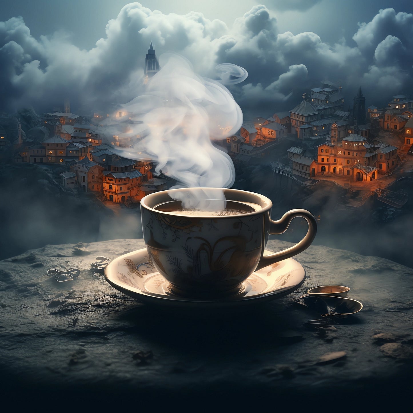 Brewed Evening Calm herbal tea in cup