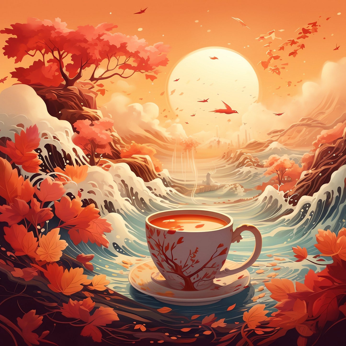 Brewed Citrus Charm Tea – Apple and Orange Herbal Infusion with Hibiscus
