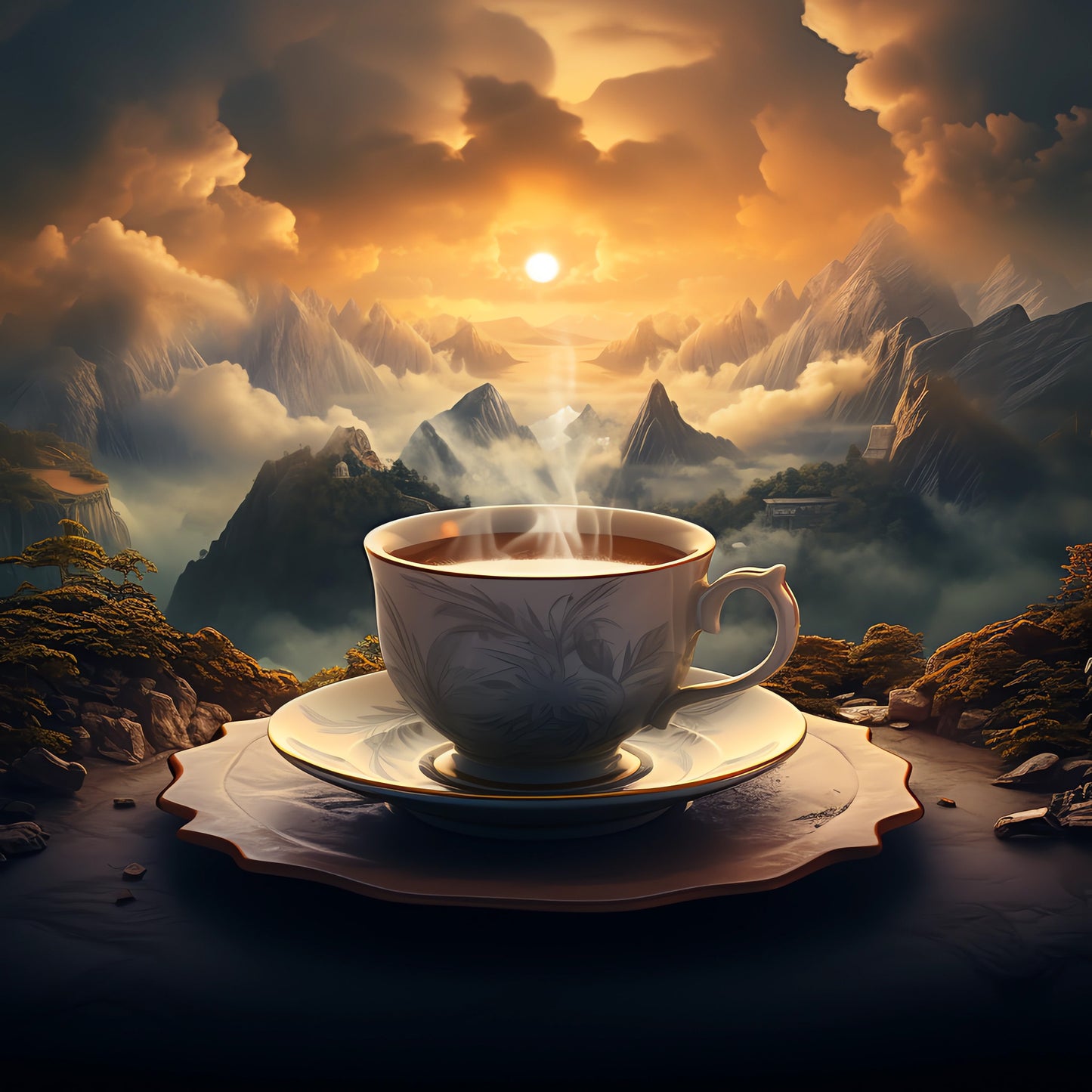 Brewed Fruit Tea Rum Fantasy – hibiscus, berry, and wild fruit herbal tea blend for a rich and aromatic infusion