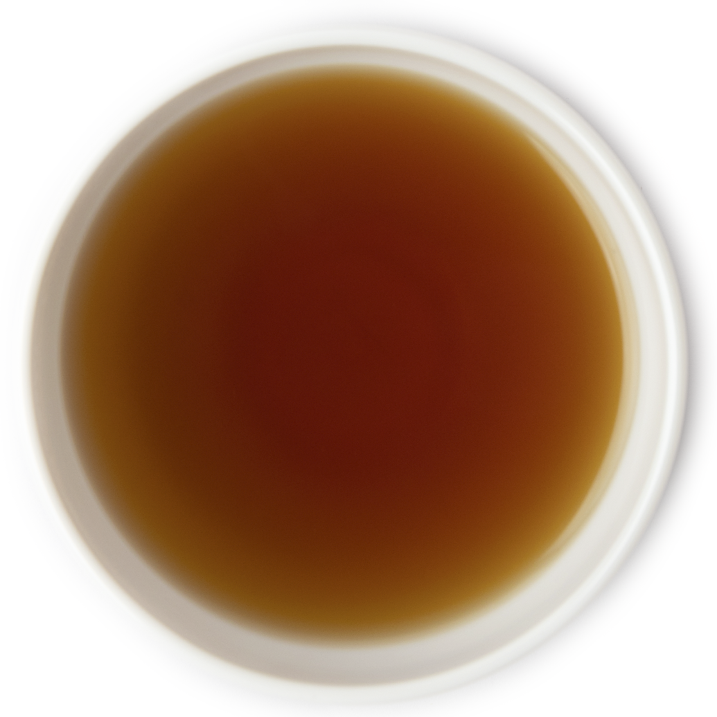 Brewed fruity black tea with forest berries in cup