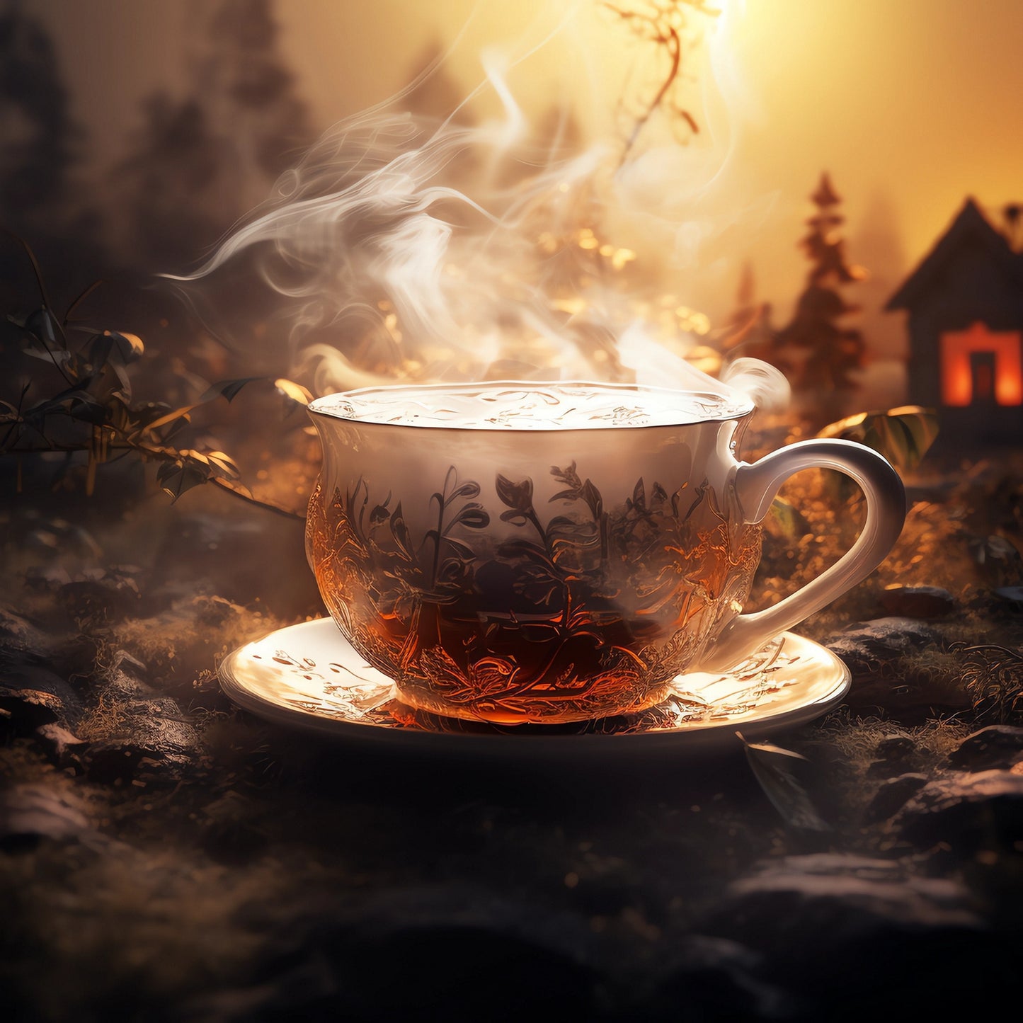 Brewed Fruity Green Tea with Peach and Sweet Notes