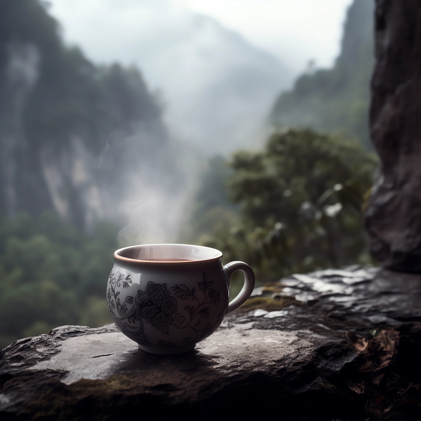 Brewed Keemun Black tea in cup