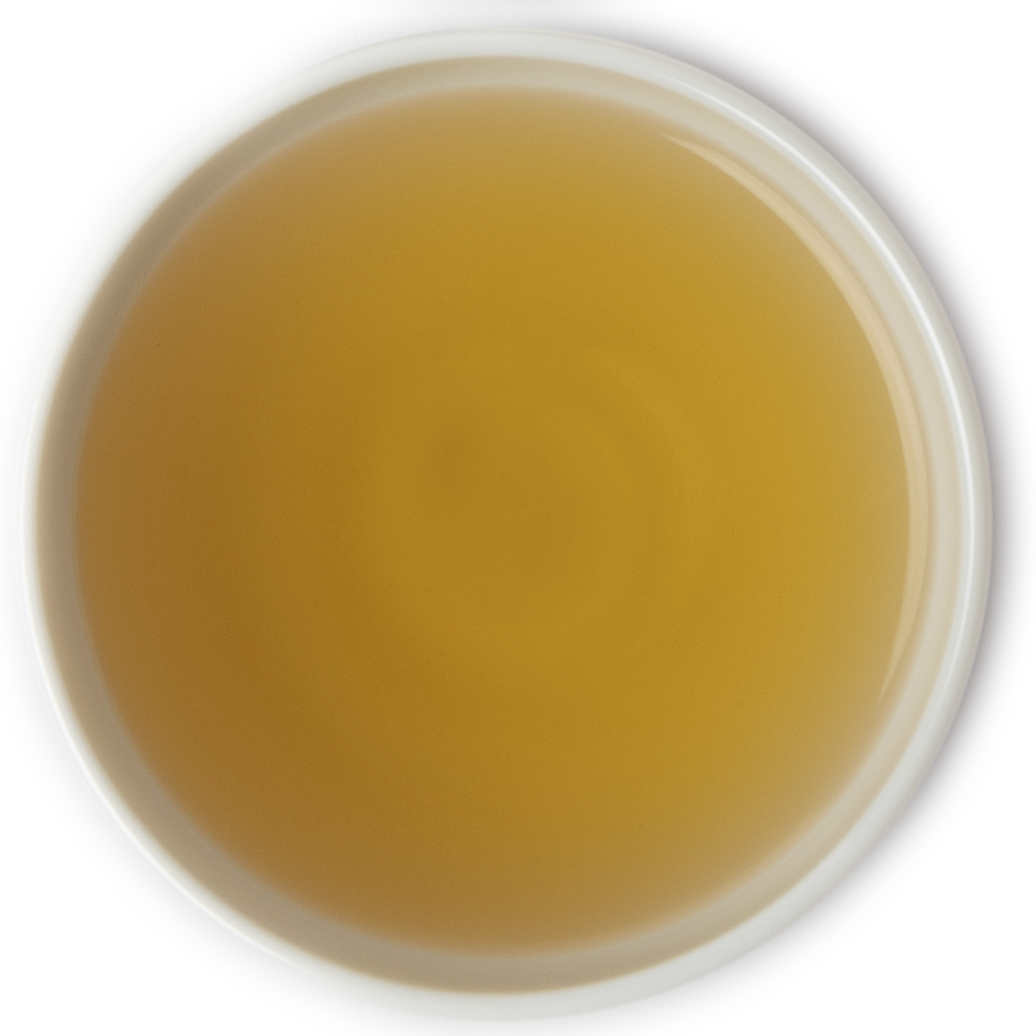Brewed organic Melissa Grass herbal tea with calming aroma and soothing herbal taste