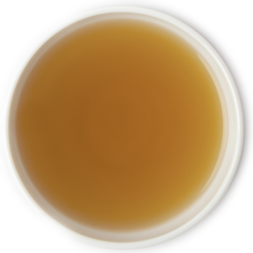 Brewed rose oolong tea with delicate citrus and vanilla taste