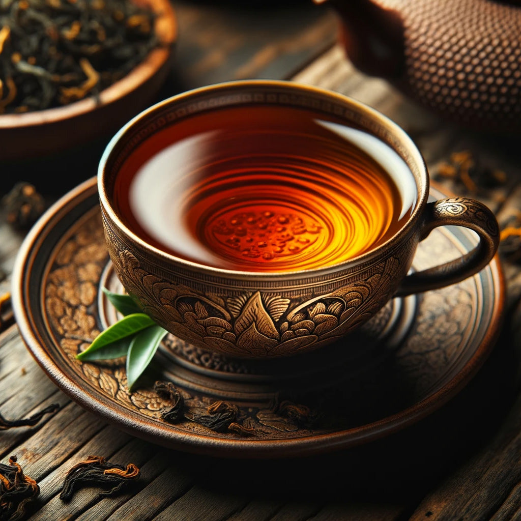 Brewed Organic Darjeeling 2nd Flush FTGFOP1 Tea in a Cup
