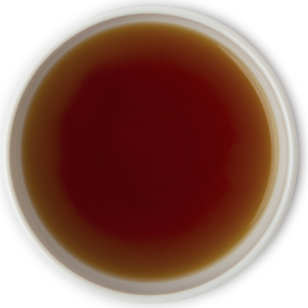 Brewed Rooibos Original tea with amber color and smooth, earthy flavor