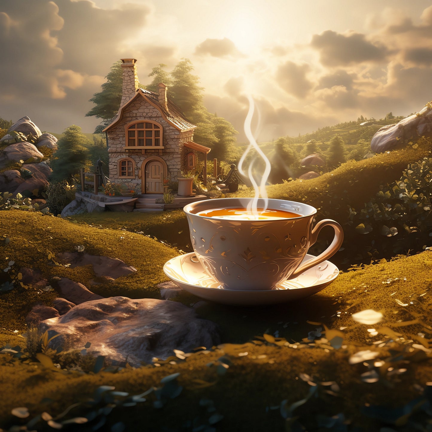 Brewed Mixed Tea Sunny Garden – Chamomile, Citrus, and Lemongrass Herbal Infusion