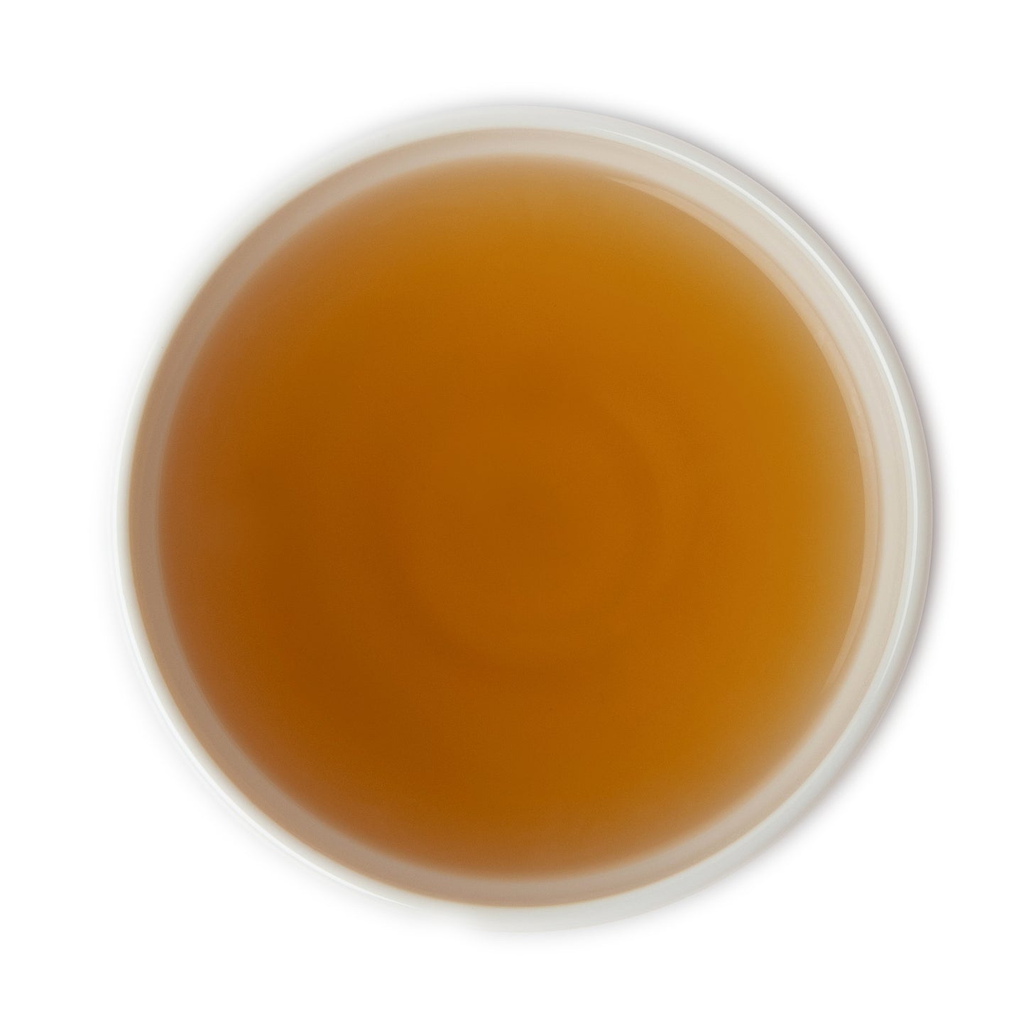 Brewed Darjeeling First Flush black tea in cup – light amber infusion