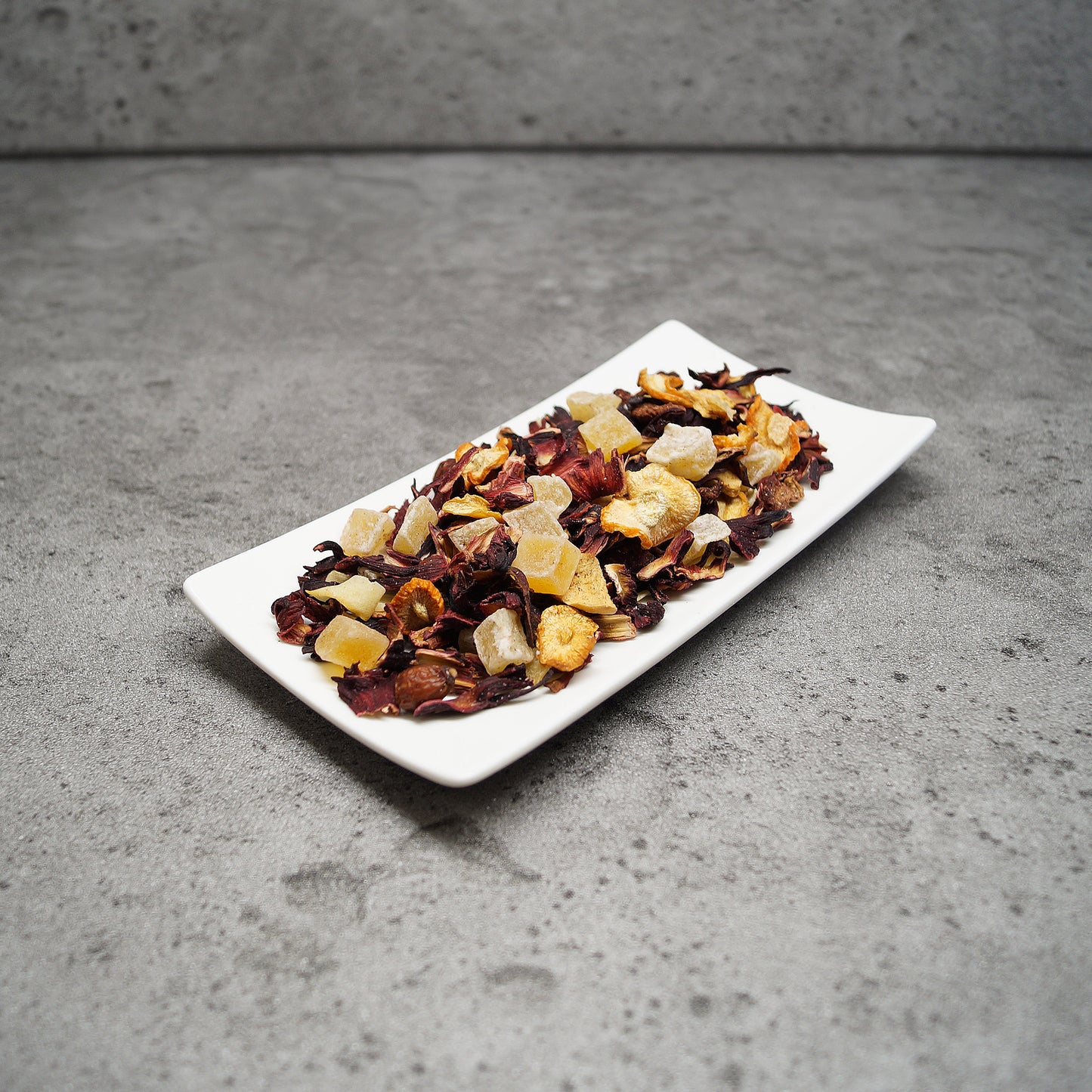 Tropical loose leaf tea with exotic fruit infusion