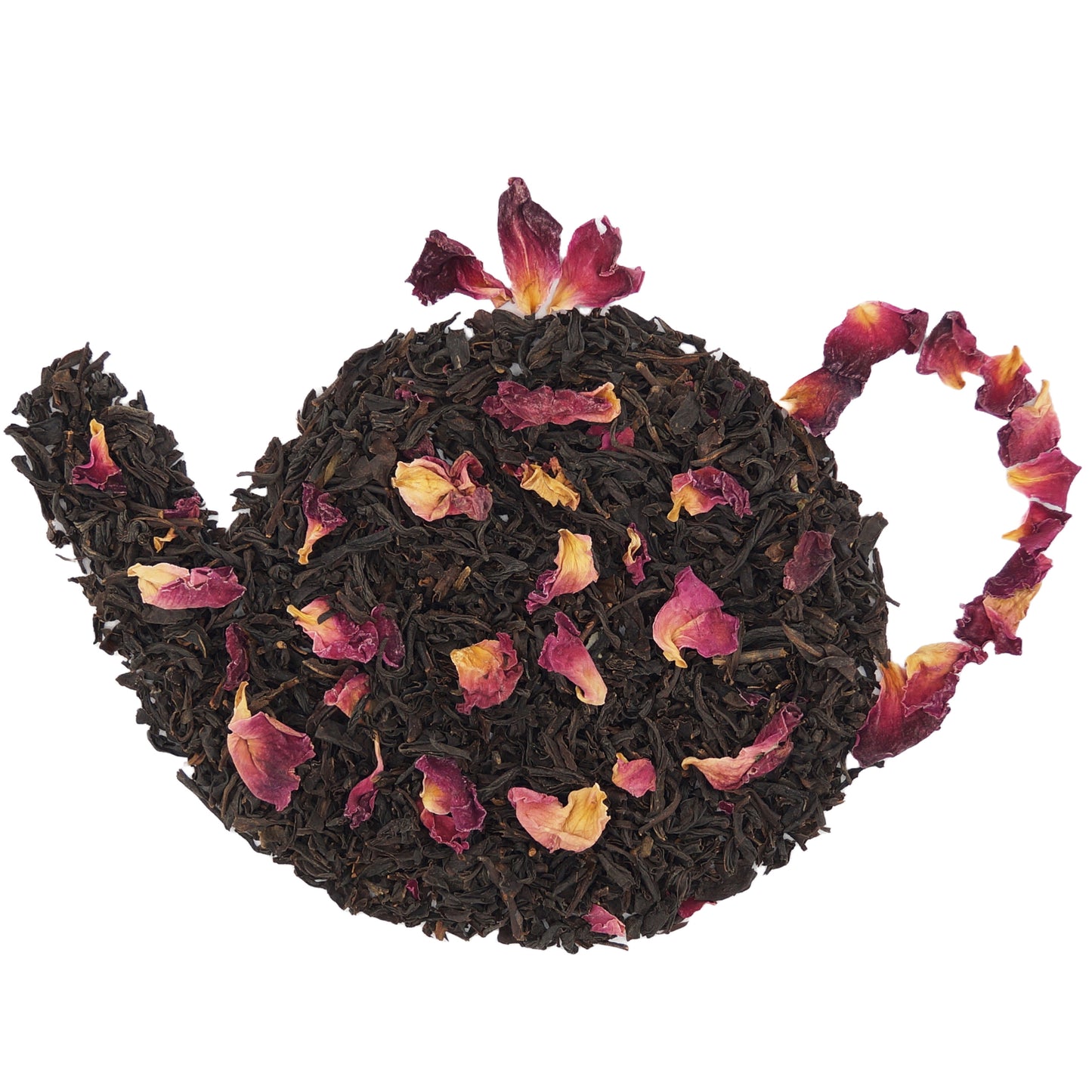 Loose leaf black tea with rose petals from China