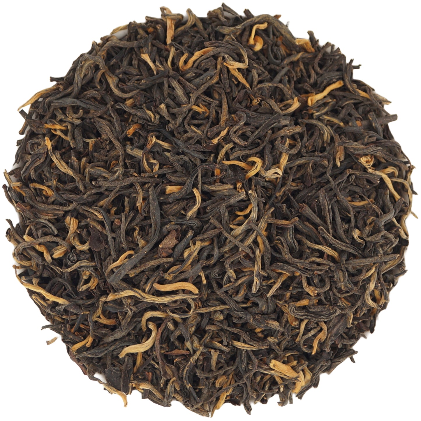 Close-up of organic Chinese black tea leaves