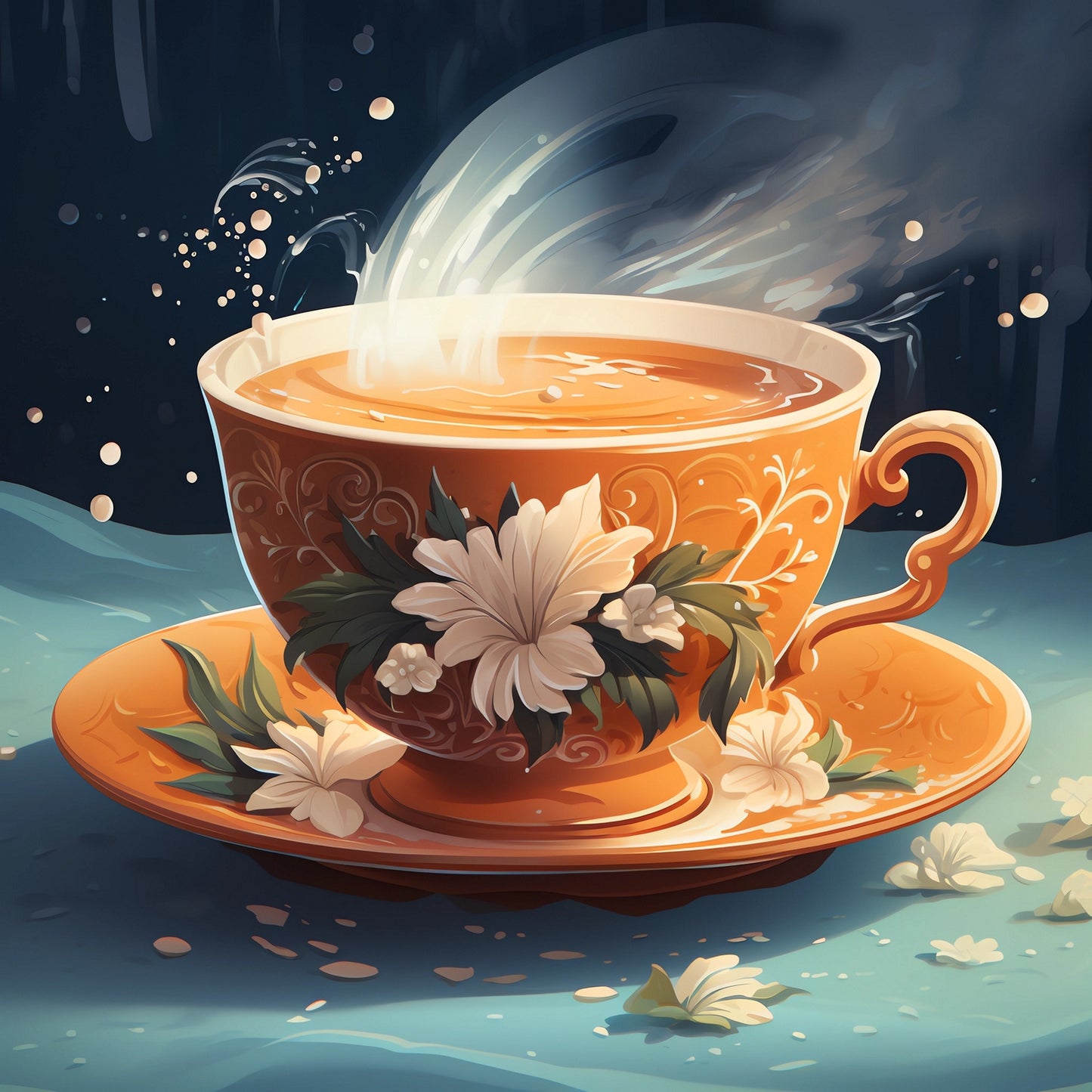 Tropical fruity herbal tea with coconut and pineapple