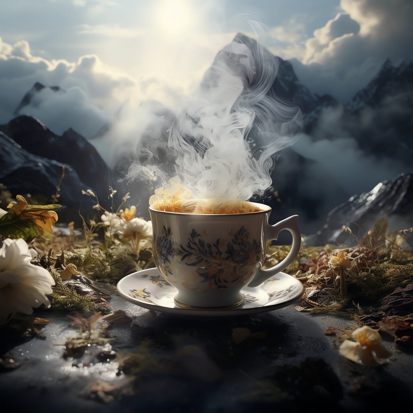 Cup of organic assam tea with rich malty notes
