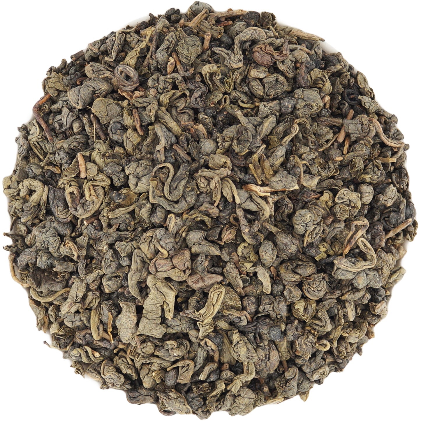 Dry Gunpowder green tea leaves ready for brewing
