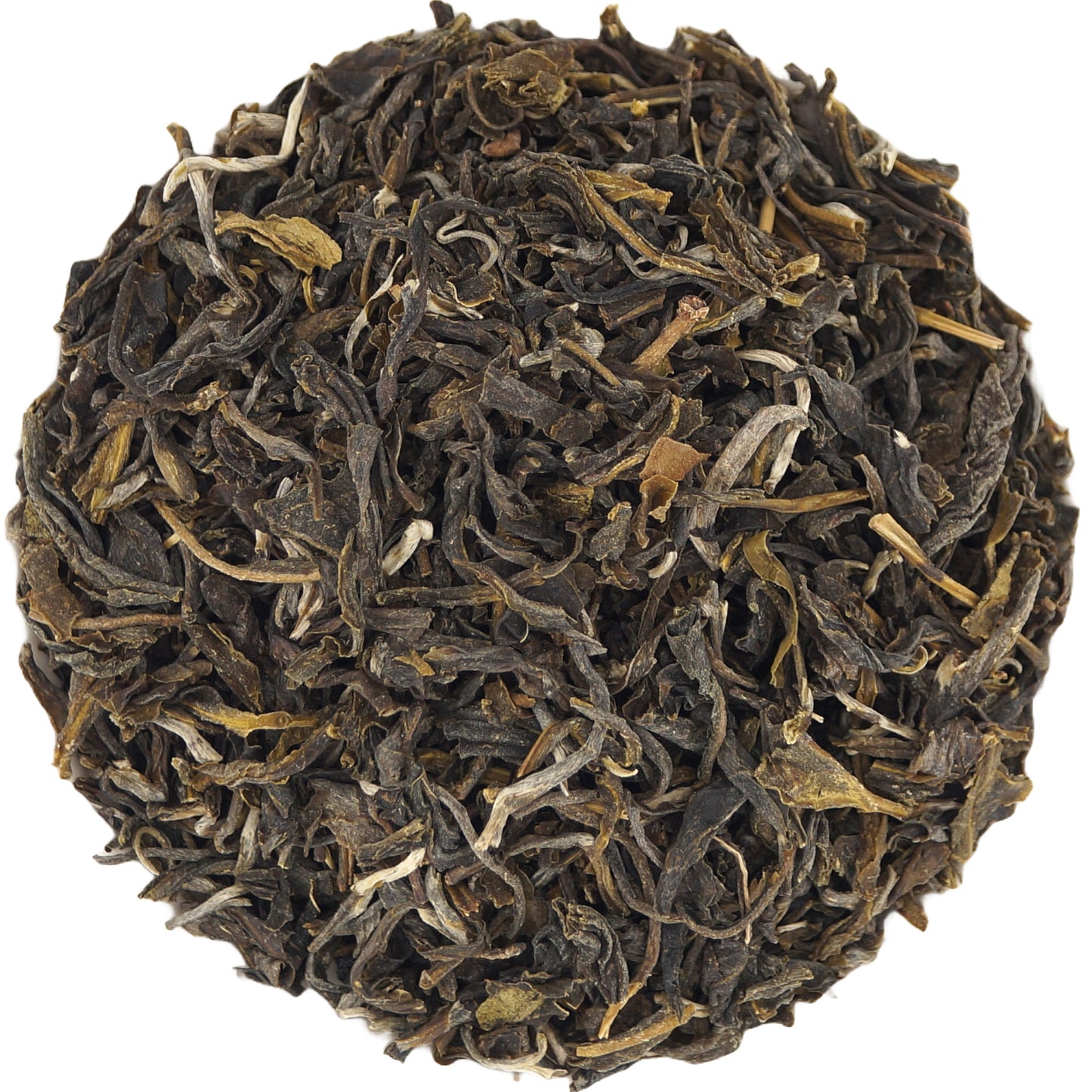 Close-up of organic Vietnam Green OP green tea leaves, perfect for a refreshing brew