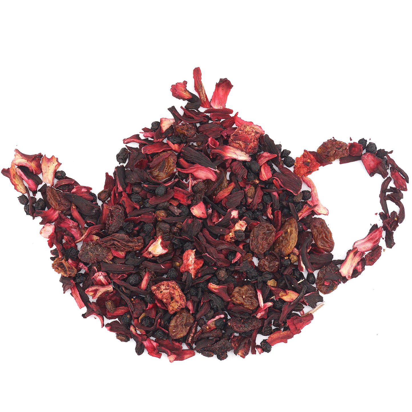 Fruit Tea Rum Fantasy – hibiscus and berry blend with wild fruits, a fruity herbal tea loose leaf blend for a refreshing and exotic experience