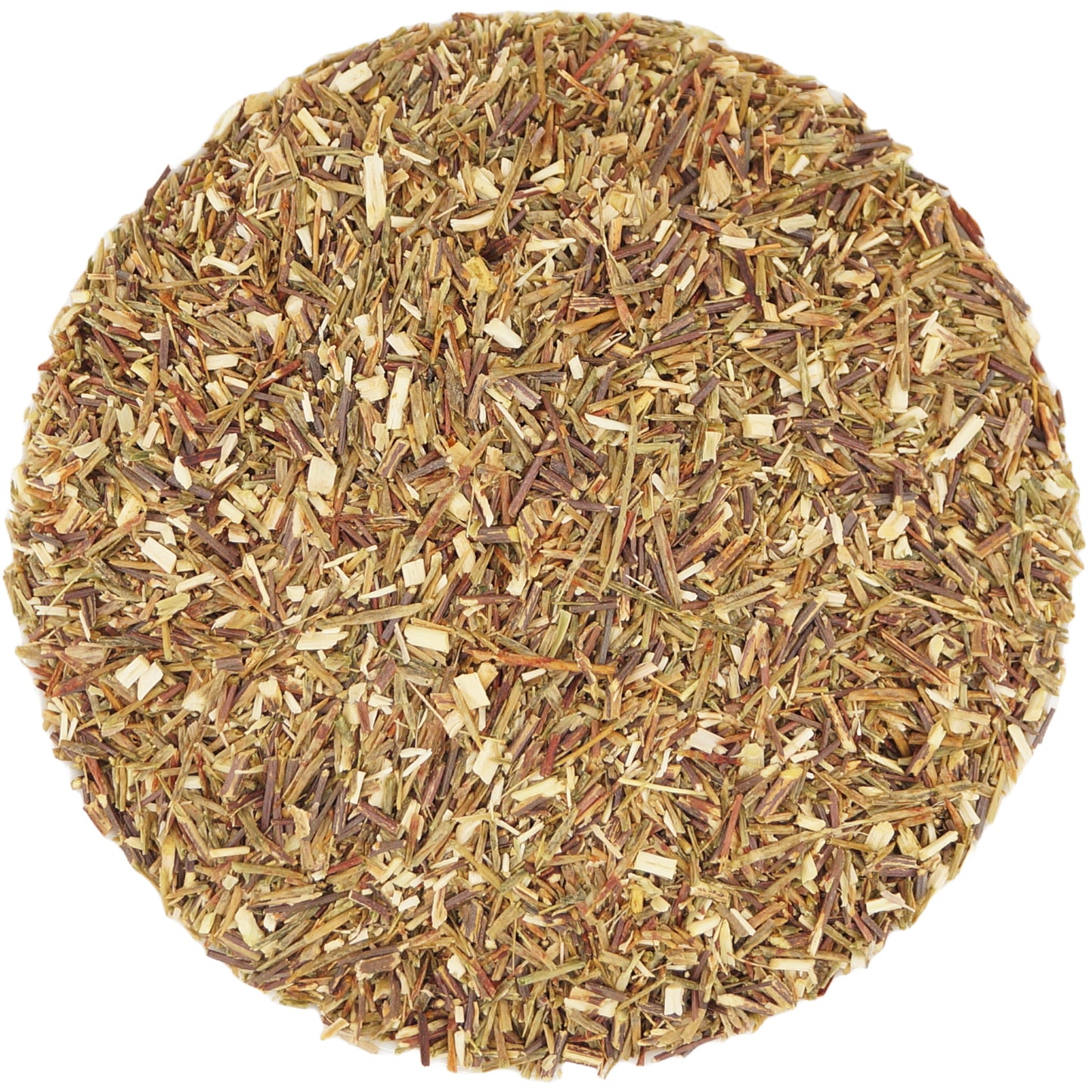 Close-up of green rooibos tea leaves, vibrant and rich in flavor, perfect for brewing