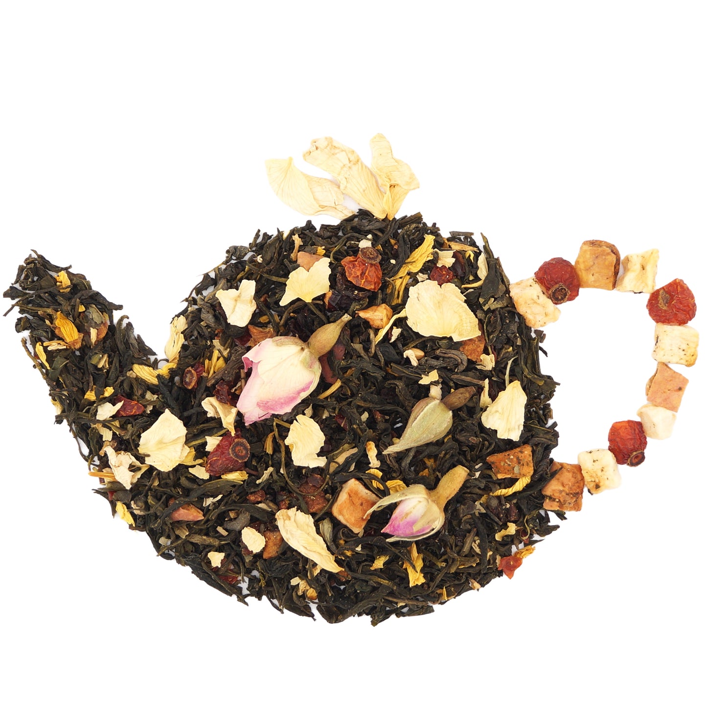 Green Tea Leaves with Peach, Apple and Rose – Fruity Loose Leaf Blend