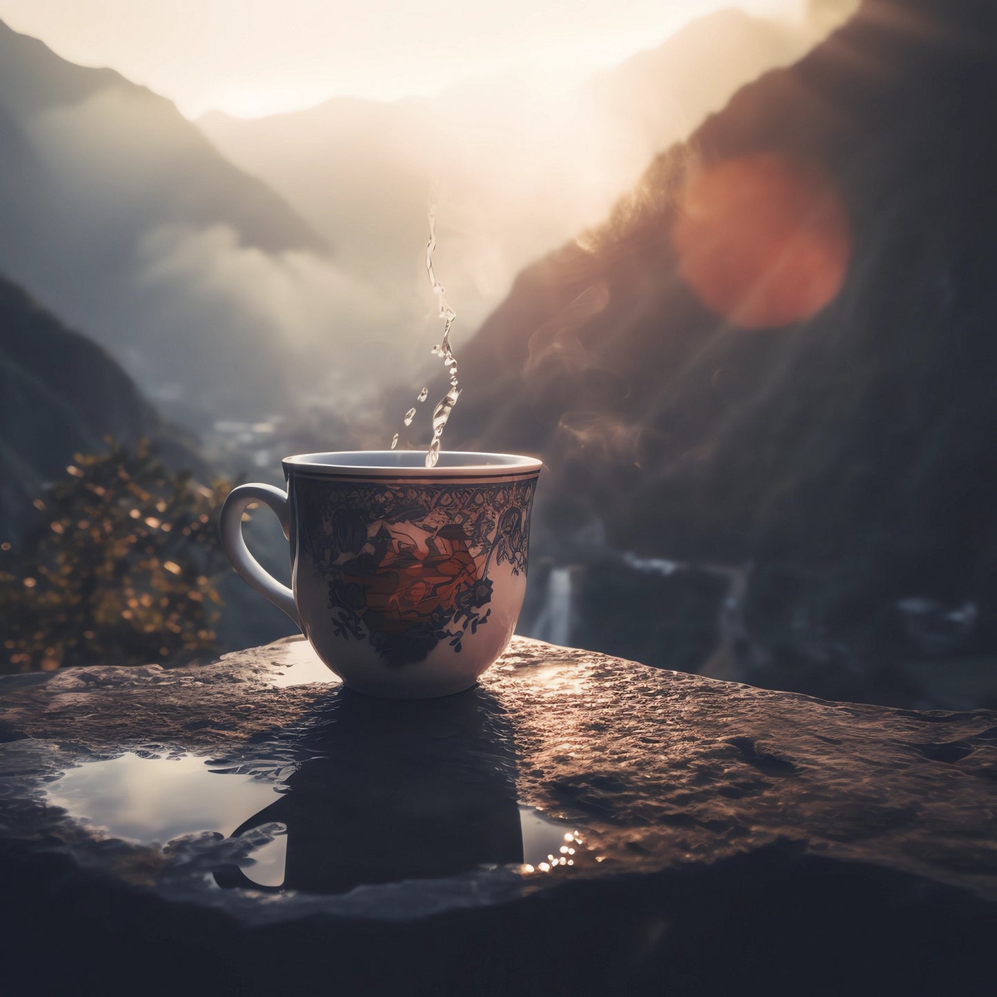 Herbal Tea Evening Star blend featuring hibiscus, passion fruit, and lemongrass for relaxation