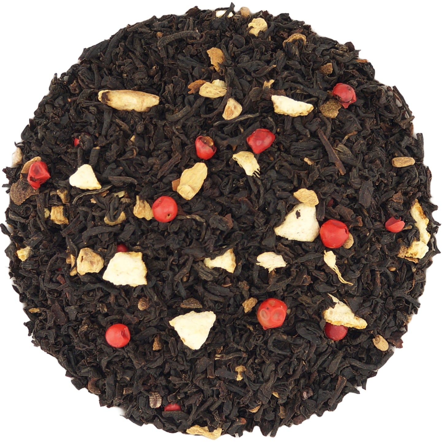 Indian chai masala blend with black tea leaves and traditional spices