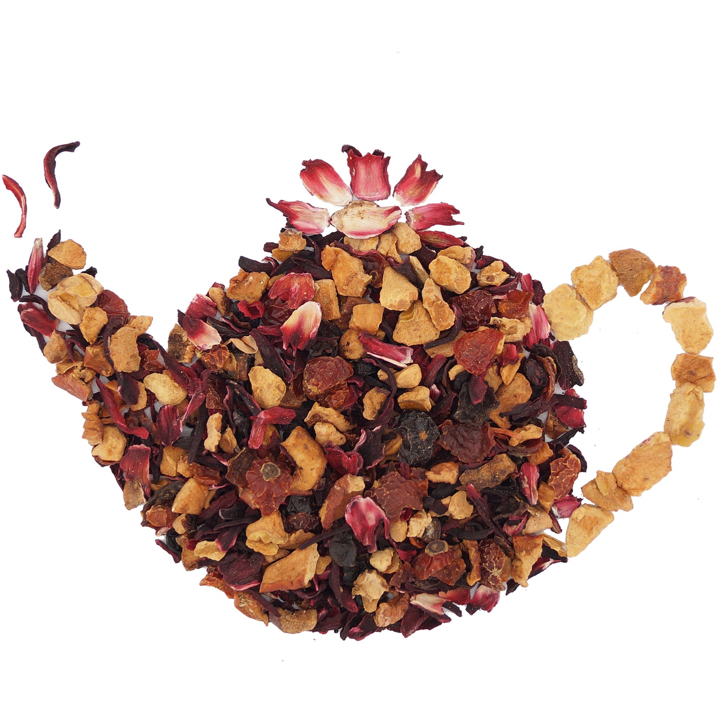 Organic loose leaf herbal fruit tea for children with apple and fruity flavors