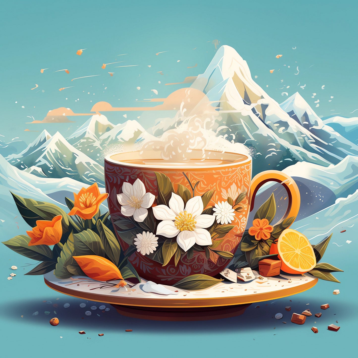 Brewed lime and strawberry fruit tea