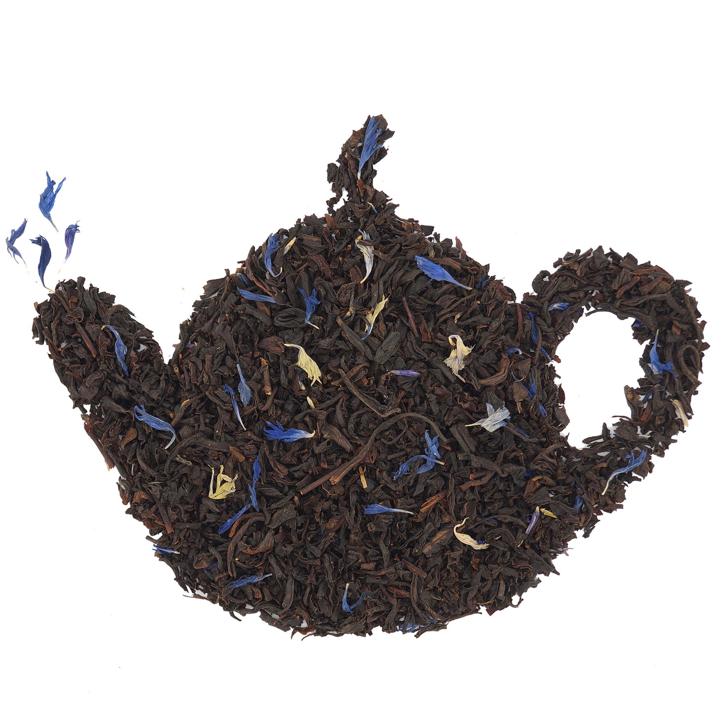 Order loose leaf black Earl Grey tea with bergamot and blue flowers