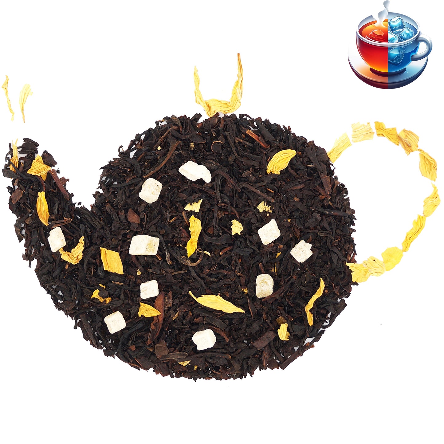 Loose leaf black mango tea with tropical mango aroma