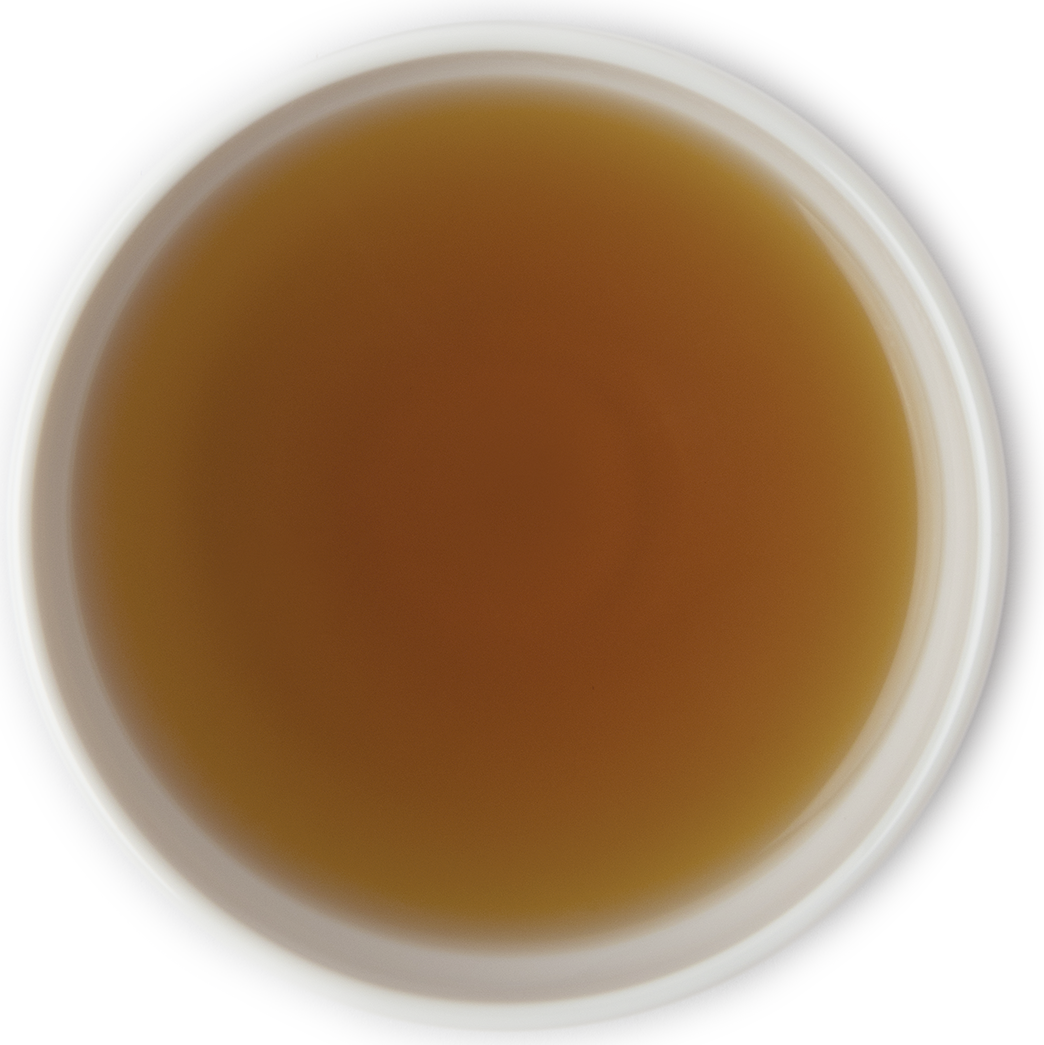 Loose leaf black tea blend brewed in cup
