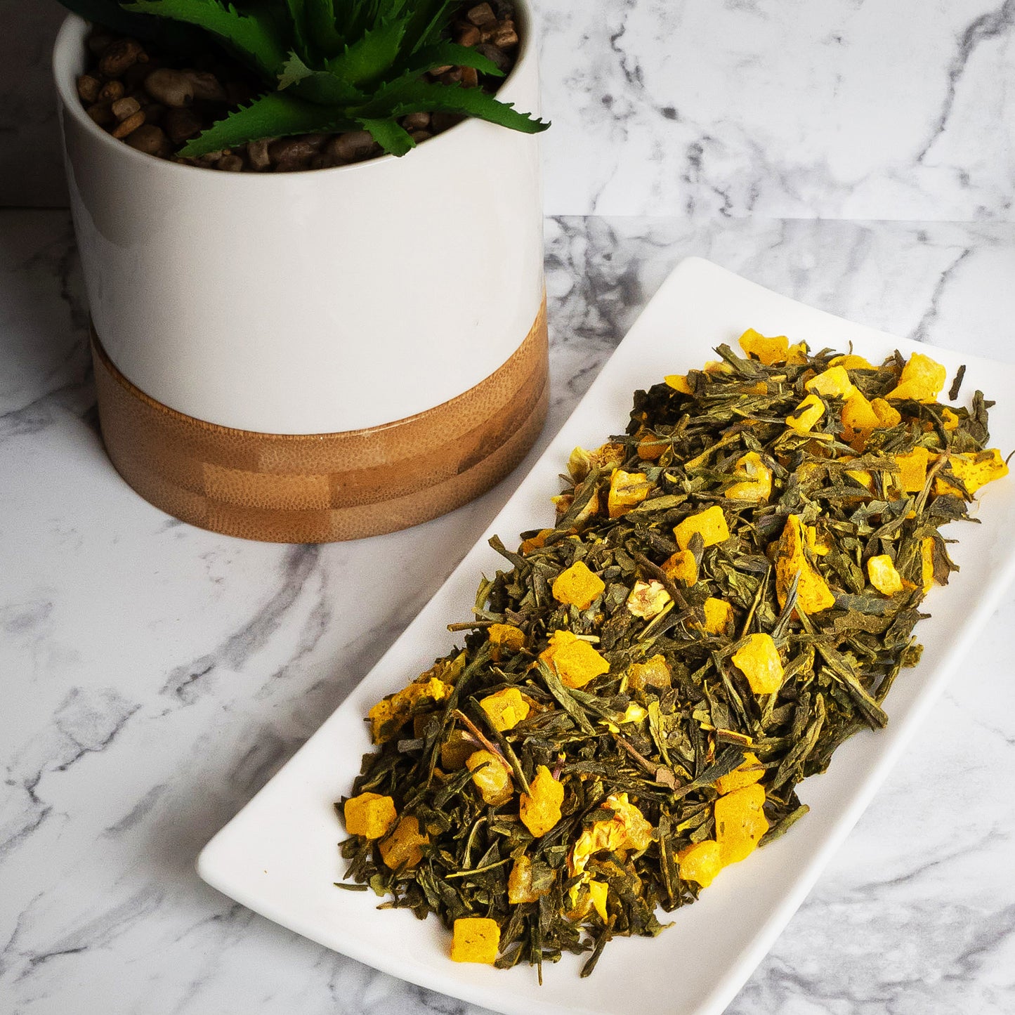 Order Loose Leaf Green Tea with Curcuma – Sweet Fruity Spice Blend