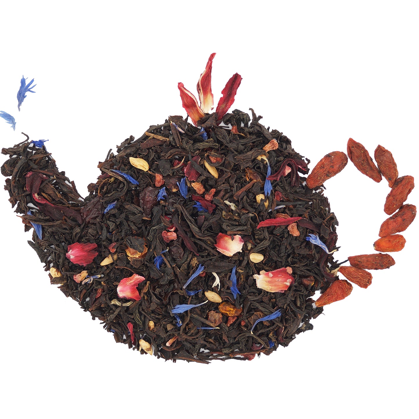 Order loose leaf raspberry black tea with pomegranate pieces