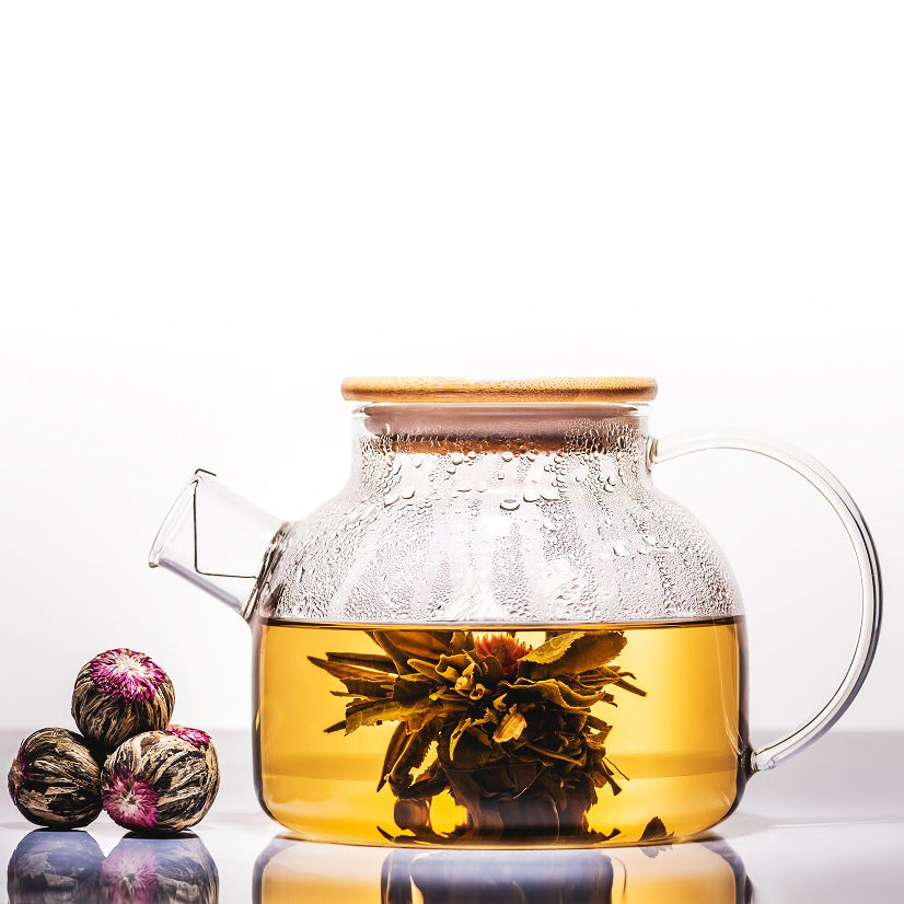 Organic blooming flower tea in a gift box, ideal for holiday gifting