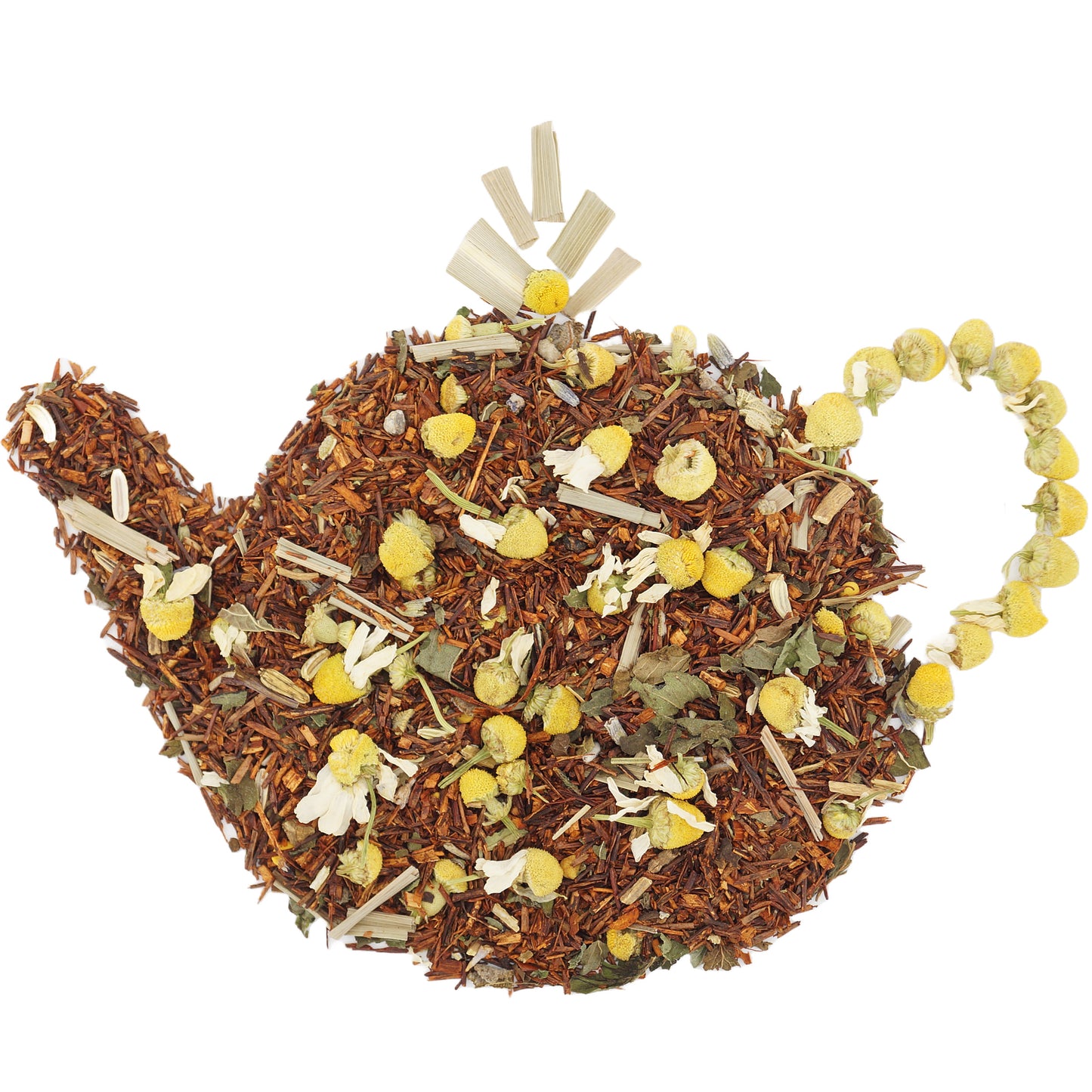 Peaceful Night herbal tea blend with chamomile, lavender, valerian, fennel and rooibos – nightly calm tea for relaxation and better sleep