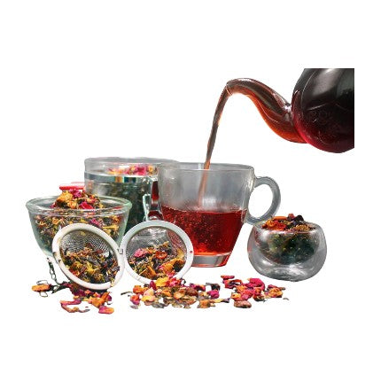 Essential tea accessories including teapots, infusers, strainers, and kettles for the perfect tea experience
