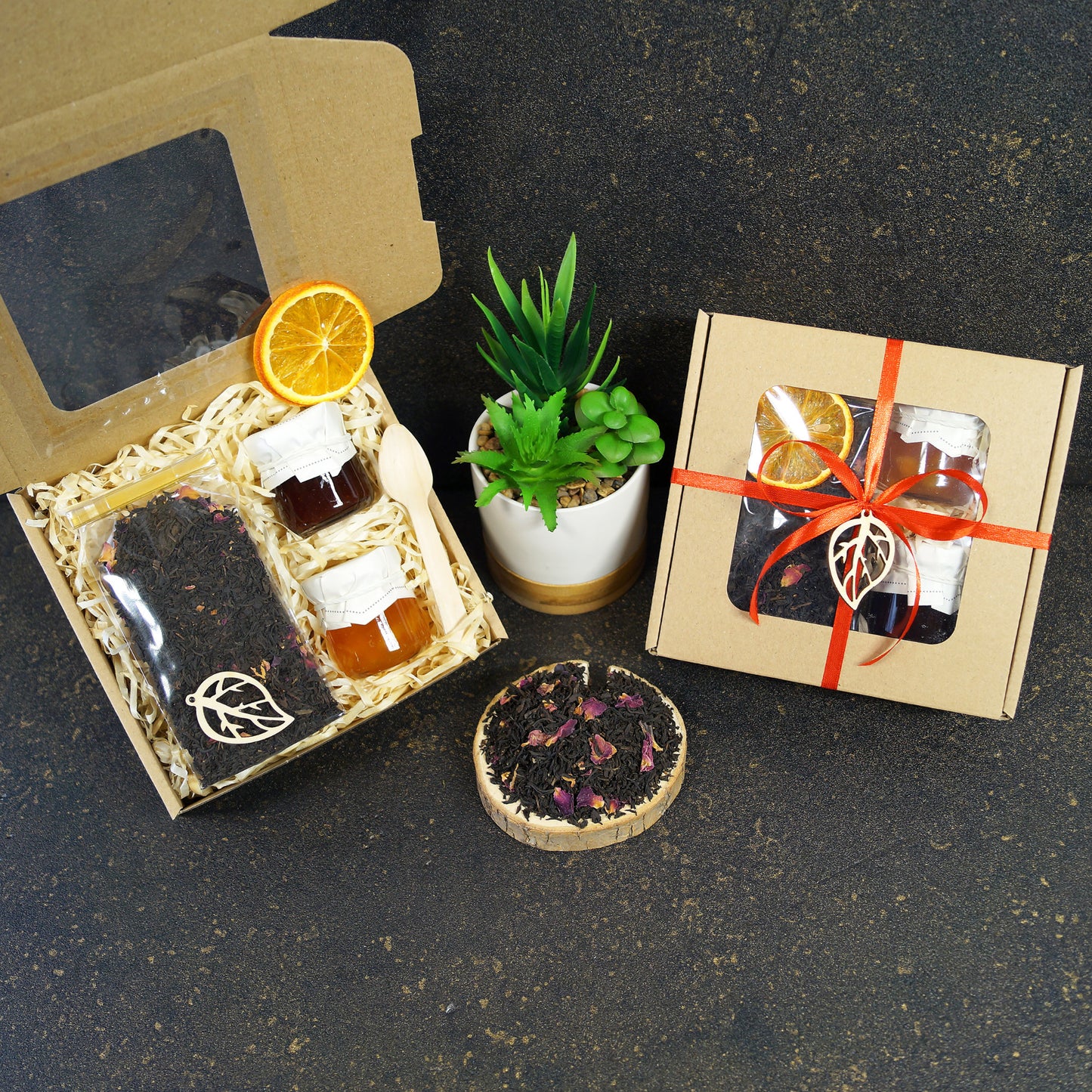 Assorted teas and gourmet sweets in a luxury gift box - personalized teacher appreciation gift