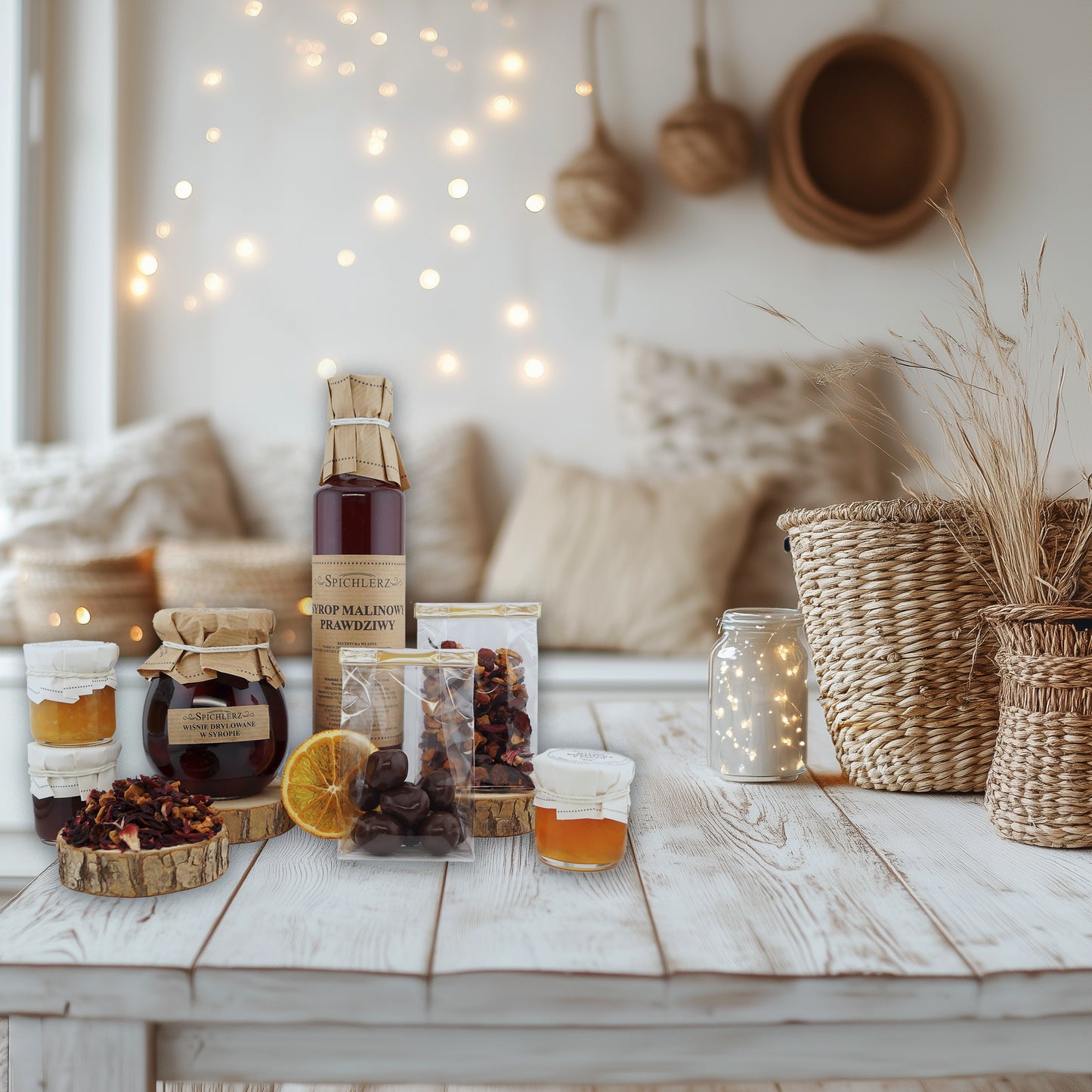 Tea gift box with natural honey, jam and sweet treats – ideal for birthdays or Mother’s Day