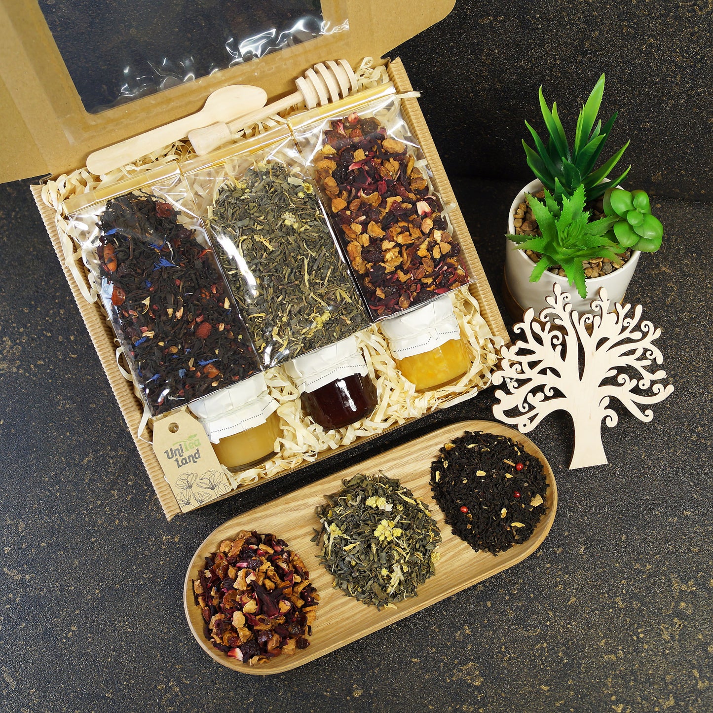 Tea and honey gift bundle – premium tea sampler gift set for teachers and special occasions