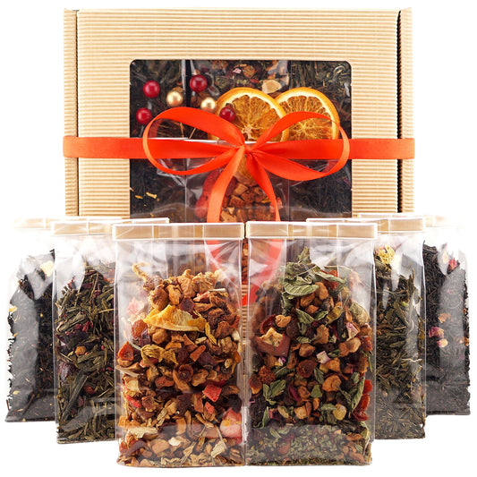 Birthday gift basket with assorted teas – perfect gift for mom or grandma