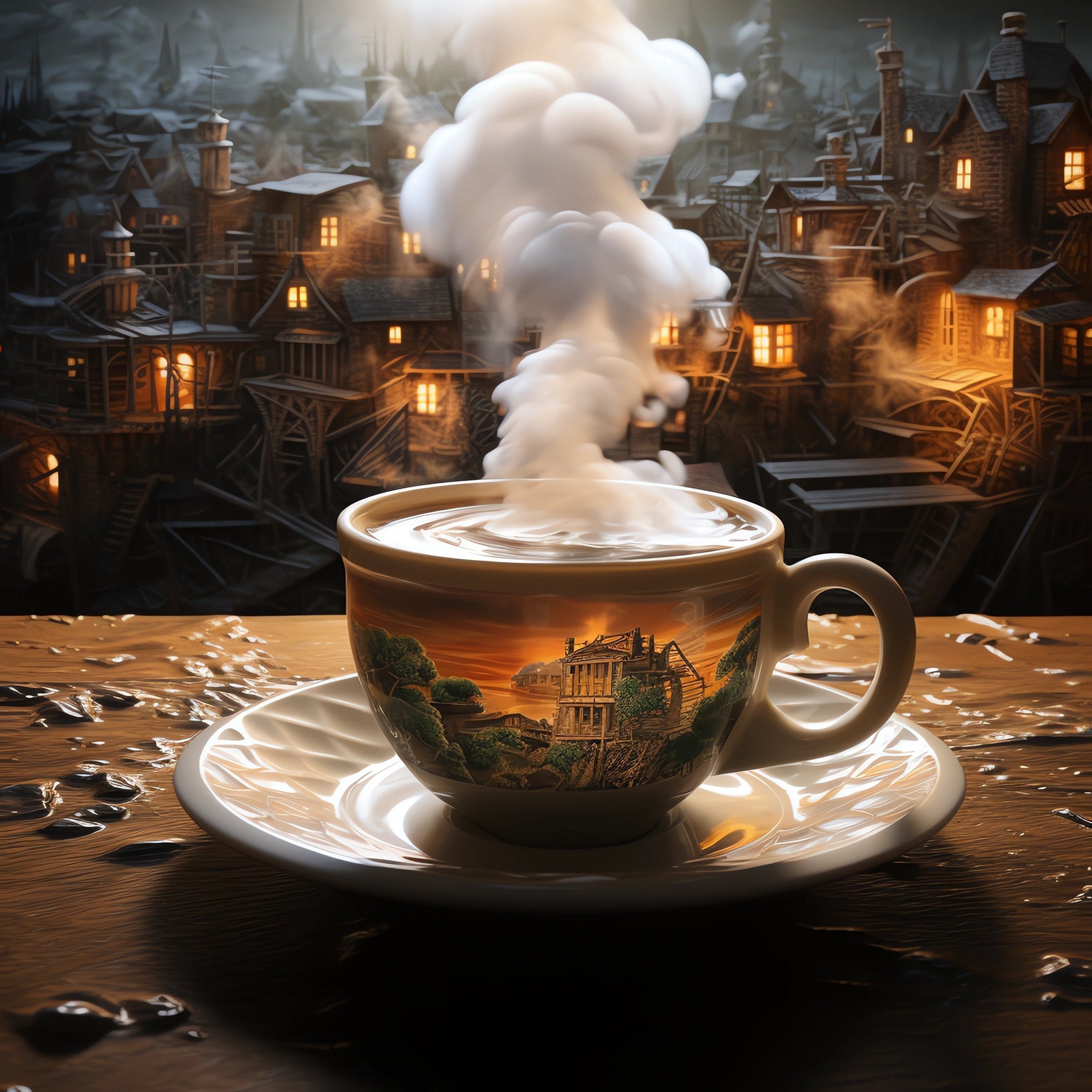 Brewed Sweet and Spicy Green Tea with Cinnamon and Citrus