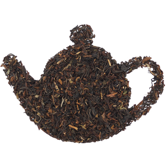 Close-up of Darjeeling FTGFOP1 Second Flush loose leaf black tea with rich dark leaves