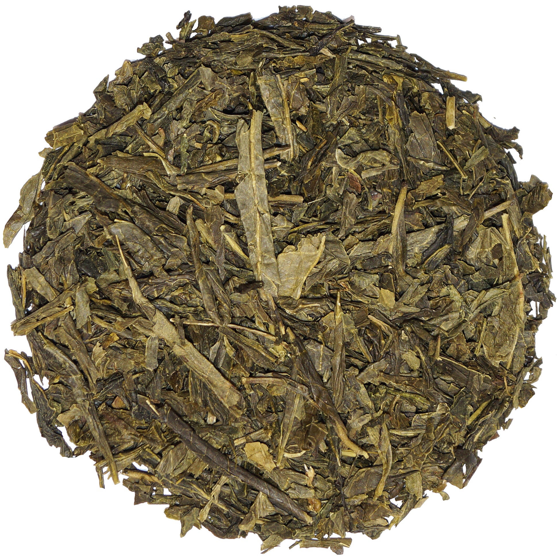 Close-up of Sencha green tea leaves, perfect for a refreshing tea brew