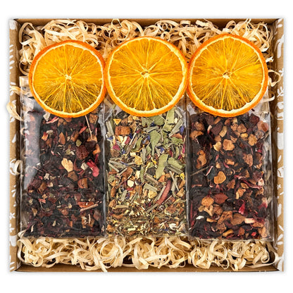 Fruit tea trio in Easter gift basket – a perfect present for tea lovers